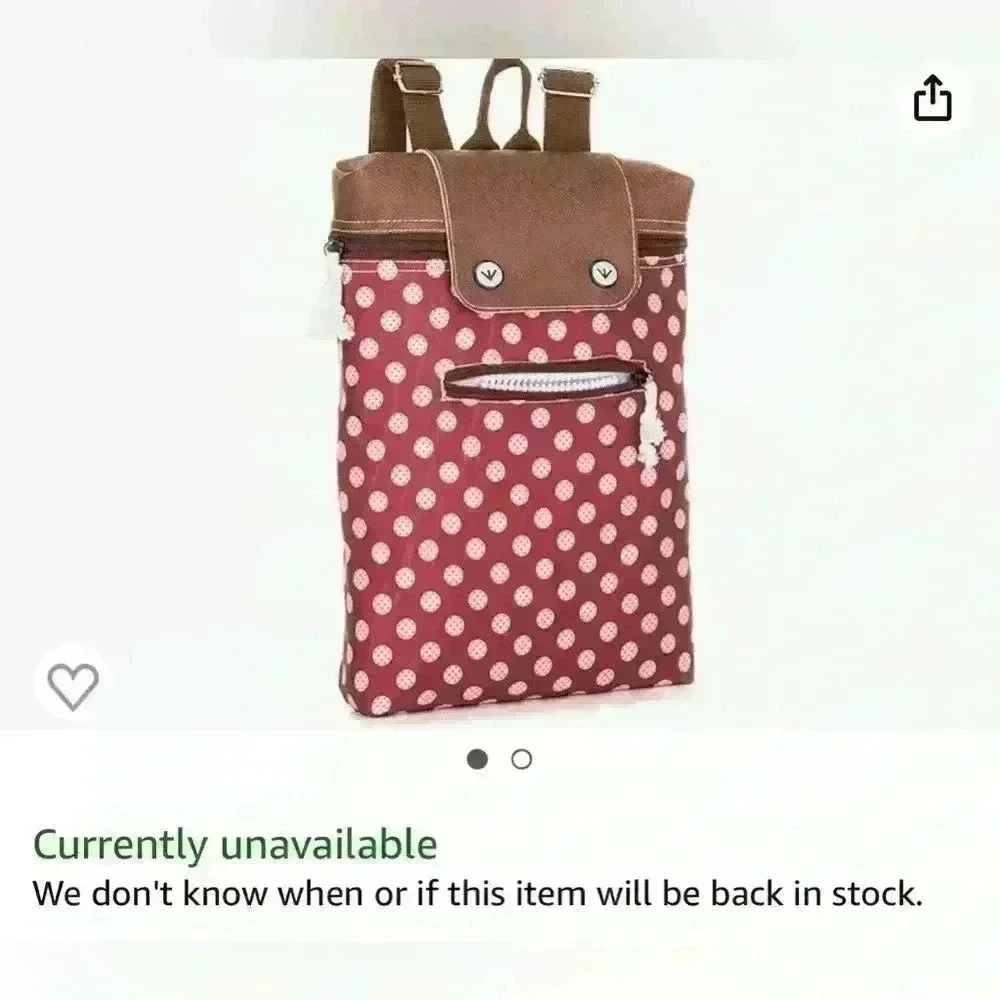 🆕 Girls Monster Backpack 🎒 polka dots